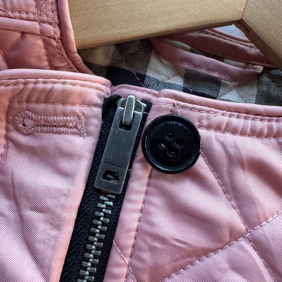 Burberry Baby Girls Size 12M 80CM Quilted Full Zip Coat Jacket Pink EUC - Picture 6 of 9